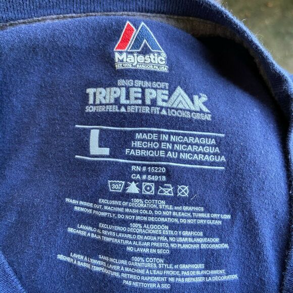 Majestic Mens T-Shirt Size Large Tampa Bay Rays Chris Archer Pitcher Navy Blue - Picture 4 of 5